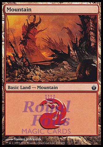 **2x FOIL Mountain #153** MBS MTG Mirrodin Besieged Basic Land MINT red