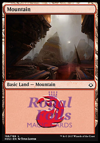 Mountain #196 4x FOIL HOU MTG Hour of Devastation Basic Land MINT red