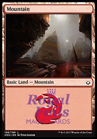 **4x FOIL Mountain #196** HOU MTG Hour of Devastation Basic Land MINT red