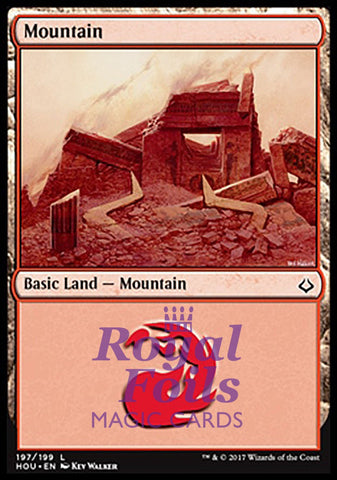 **4x FOIL Mountain #197** HOU MTG Hour of Devastation Basic Land MINT red