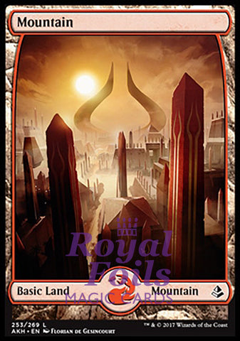 Mountain #253 1x FOIL AKH MTG Amonkhet Full Art Basic Land MINT red