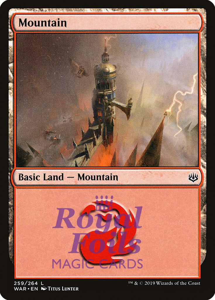 Mountain #259 3x FOIL WAR MTG War of the Spark Basic Land MINT red