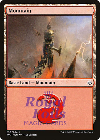 **3x FOIL Mountain #259** WAR MTG War of the Spark Basic Land MINT red