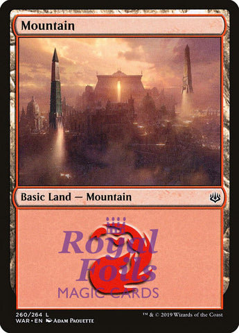 **3x FOIL Mountain #260** WAR MTG War of the Spark Basic Land MINT red