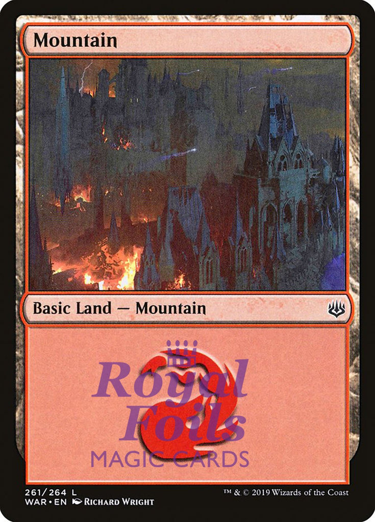 Mountain #261 3x FOIL WAR MTG War of the Spark Basic Land MINT red