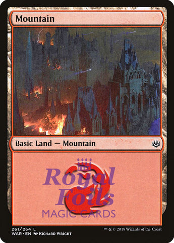 **3x FOIL Mountain #261** WAR MTG War of the Spark Basic Land MINT red