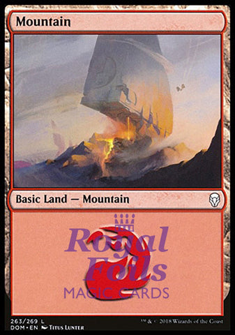 Mountain 263 4x FOIL DOM MTG Dominaria Basic Land MINT red