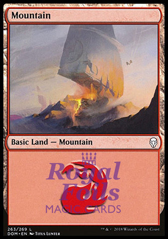 **4x FOIL Mountain 263** DOM MTG Dominaria Basic Land MINT red