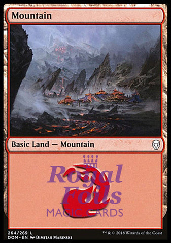 **4x FOIL Mountain 264** DOM MTG Dominaria Basic Land MINT red