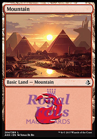 **2x FOIL Mountain #264** AKH MTG Amonkhet Basic Land MINT red