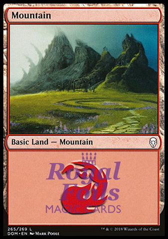 Mountain 265 4x FOIL DOM MTG Dominaria Basic Land MINT red