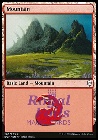 **4x FOIL Mountain 265** DOM MTG Dominaria Basic Land MINT red