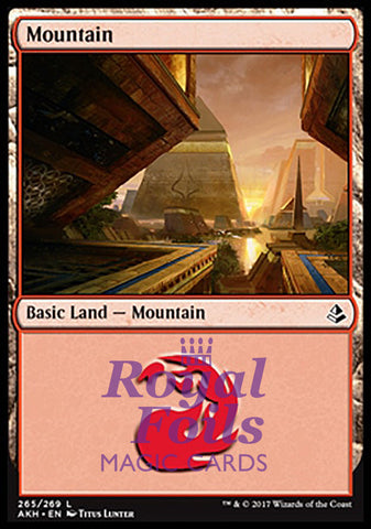 **4x FOIL Mountain #265** AKH MTG Amonkhet Basic Land MINT red