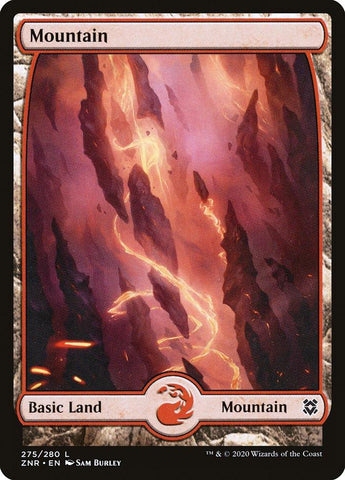 **2x FOIL Mountain #275 Full Art** ZNR MTG Zendikar Rising Basic Land MINT red