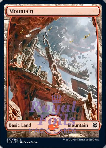 Mountain #277 Full Art 2x FOIL ZNR MTG Zendikar Rising Basic Land MINT red