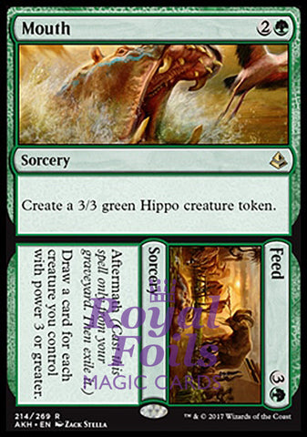 Mouth // Feed 2x FOIL AKH MTG Amonkhet Rare MINT green