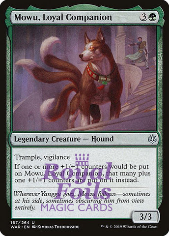 **1x FOIL Mowu, Loyal Companion** WAR MTG War of the Spark Uncommon MINT green