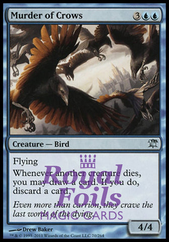 **4x FOIL Murder of Crows** ISD MTG Innistrad Uncommon MINT blue