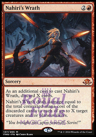 Nahiri's Wrath 1x FOIL EMN MTG Eldritch Moon Mythic MINT red