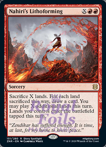Nahiri's Lithoforming 2x FOIL ZNR MTG Zendikar Rising Rare MINT red