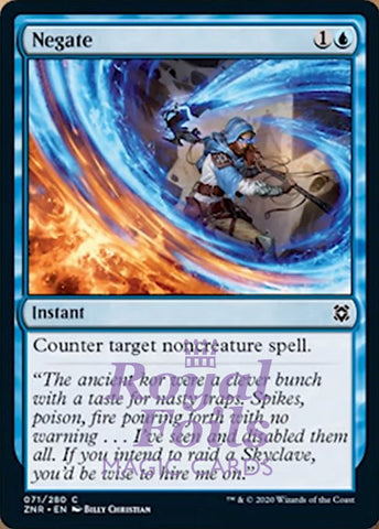Negate 4x FOIL ZNR MTG Zendikar Rising Common MINT blue