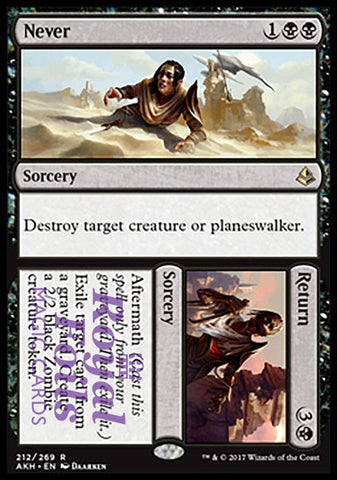 Never // Return 3x FOIL AKH MTG Amonkhet Rare MINT black