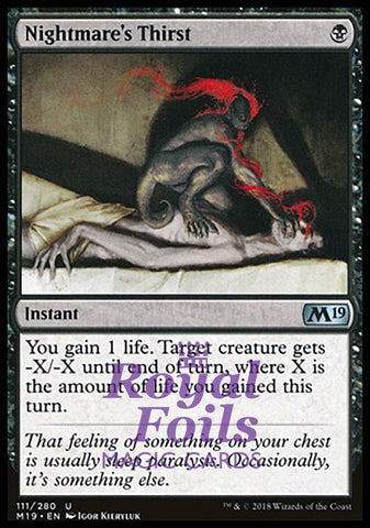 Nightmare's Thirst 2x FOIL M19 MTG Core Set 2019 Uncommon MINT black