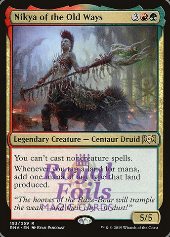Nikya of the Old Ways 1x FOIL RNA MTG Ravnica Allegiance Rare MINT red green