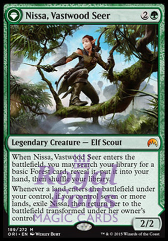 **1x FOIL Nissa Vastwood Seer* ORI MTG Magic Origins Mythic MINT green