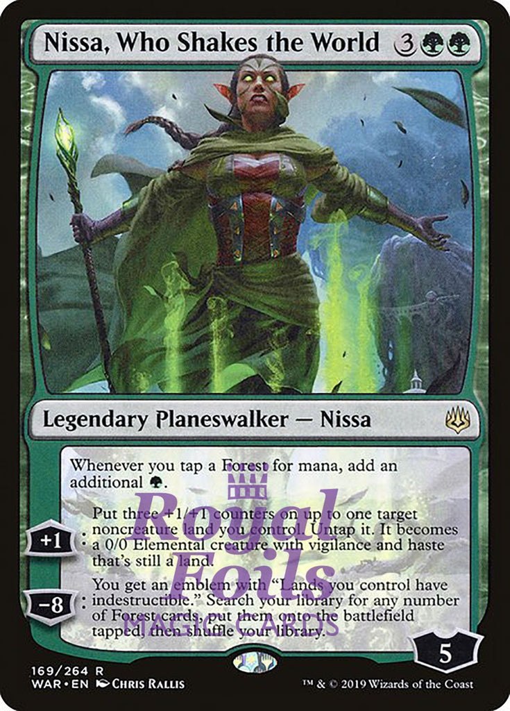 **1x FOIL Nissa, Who Shakes the World** WAR MTG War of the Spark Rare MINT green
