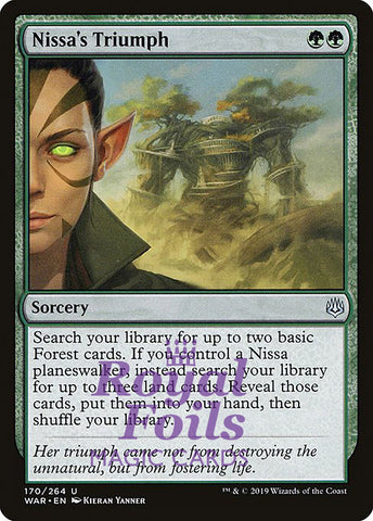 Nissa's Triumph 3x FOIL WAR MTG War of the Spark Uncommon MINT green
