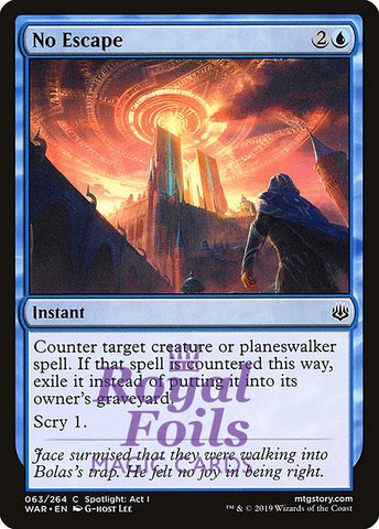 No Escape 3x FOIL WAR MTG War of the Spark Common MINT blue