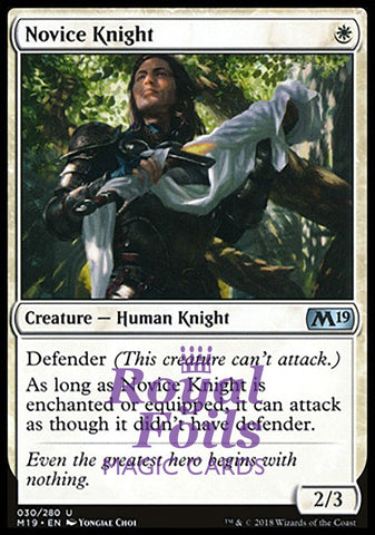 Novice Knight 2x FOIL M19 MTG Core Set 2019 Uncommon MINT white