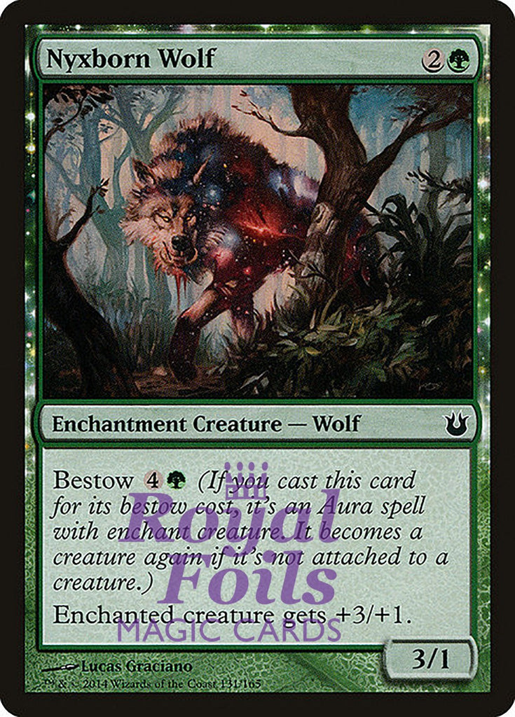 **4x FOIL Nyxborn Wolf** BNG MTG Born of the Gods Common MINT green