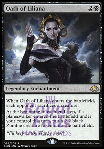 Oath of Liliana 1x FOIL EMN MTG Eldritch Moon Rare MINT black