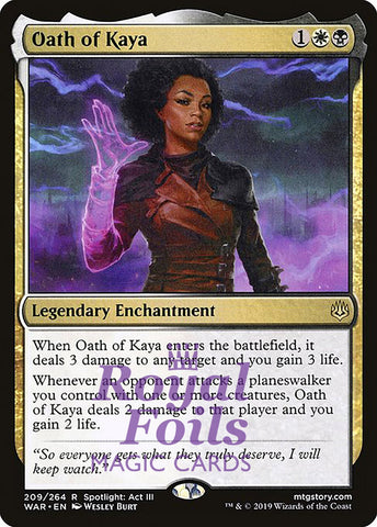 Oath of Kaya 1x FOIL WAR MTG War of the Spark Rare MINT white black