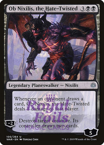 **1x FOIL Ob Nixilis, the Hate-Twisted** WAR MTG War of the Spark Uncommon MINT black