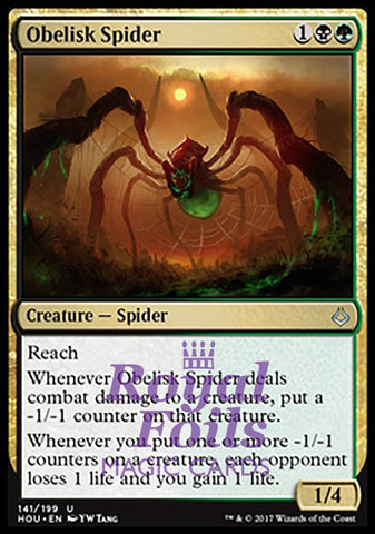 **1x FOIL Obelisk Spider** HOU MTG Hour of Devastation Uncommon MINT black green