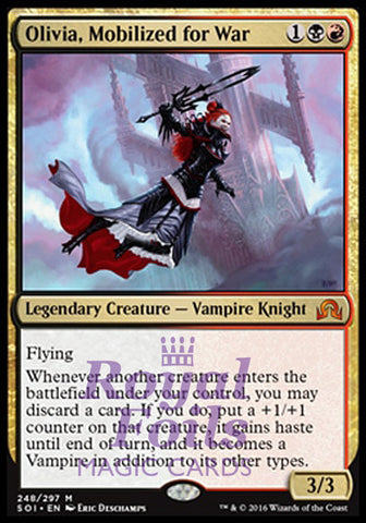 Olivia Mobilized for War 1x FOIL SOI MTG Shadows Over Innistrad Mythic MINT black red