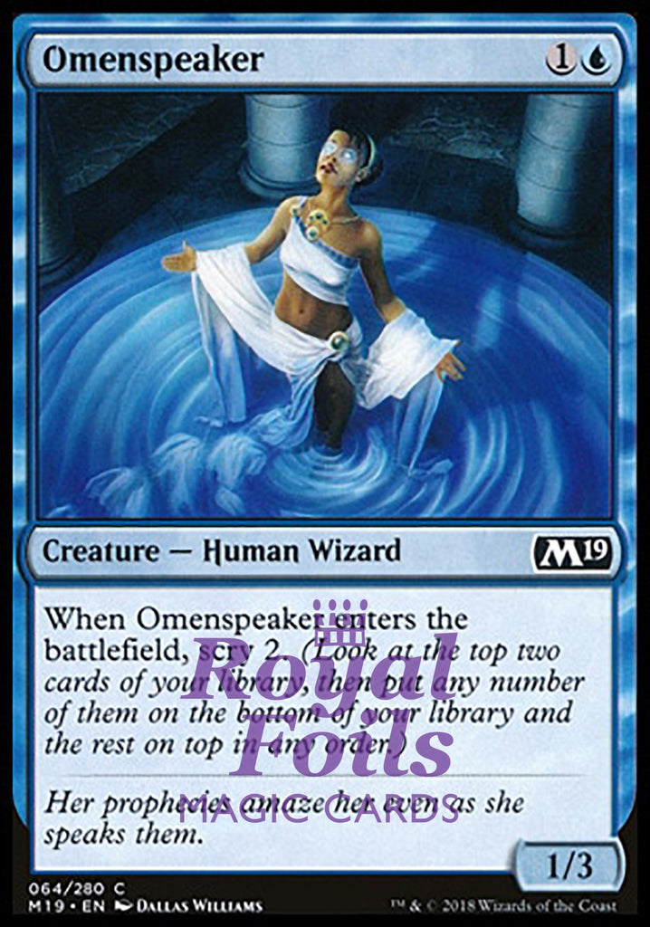 Omenspeaker 4x FOIL M19 MTG Core Set 2019 Common MINT blue
