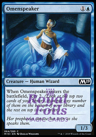 Omenspeaker 4x FOIL M19 MTG Core Set 2019 Common MINT blue
