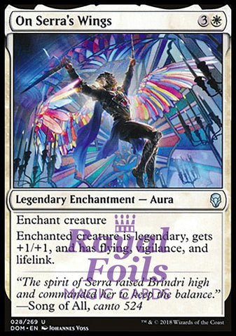 On Serra's Wings 1x FOIL DOM MTG Dominaria Uncommon MINT white