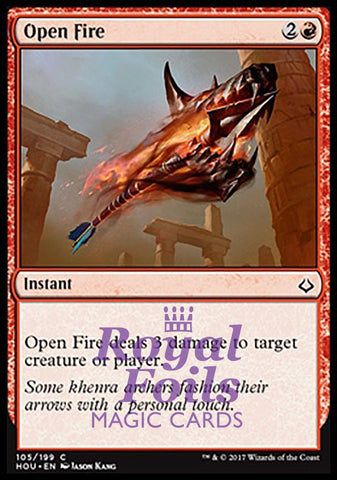 **4x FOIL Open Fire** HOU MTG Hour of Devastation Common MINT red