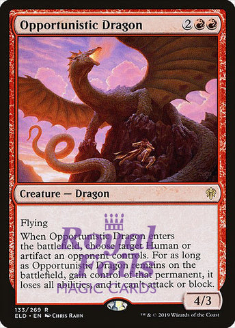 Opportunistic Dragon 2x FOIL ELD MTG Throne of Eldraine Rare MINT red