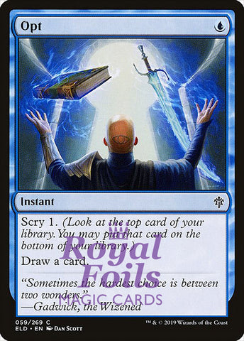 Opt 3x FOIL ELD MTG Throne of Eldraine Common MINT blue