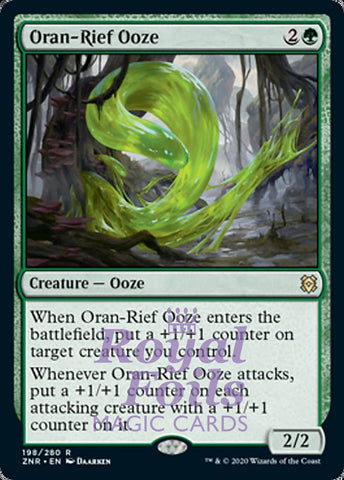 **2x FOIL Oran-Rief Ooze** ZNR MTG Zendikar Rising Rare MINT green