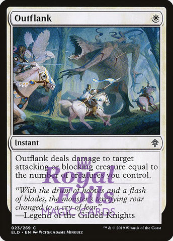 **3x FOIL Outflank** ELD MTG Throne of Eldraine Common MINT white