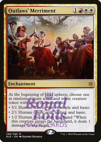 **1x FOIL Outlaws' Merriment** ELD MTG Throne of Eldraine Mythic MINT red white