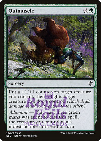 Outmuscle 3x FOIL ELD MTG Throne of Eldraine Common MINT green