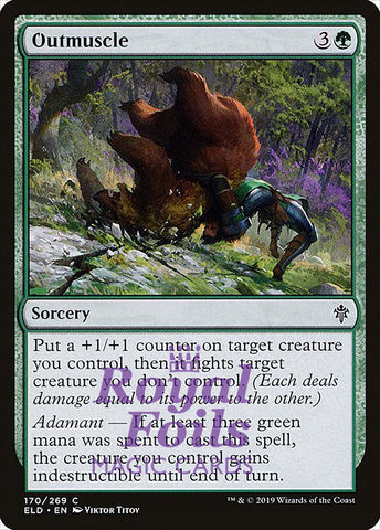 **3x FOIL Outmuscle** ELD MTG Throne of Eldraine Common MINT green